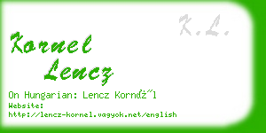 kornel lencz business card